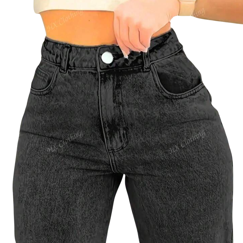 Black Atlas Denim Jeans by Lurolondon.co.uk, featuring classic fit and stylish denim fabric, shown on a model.