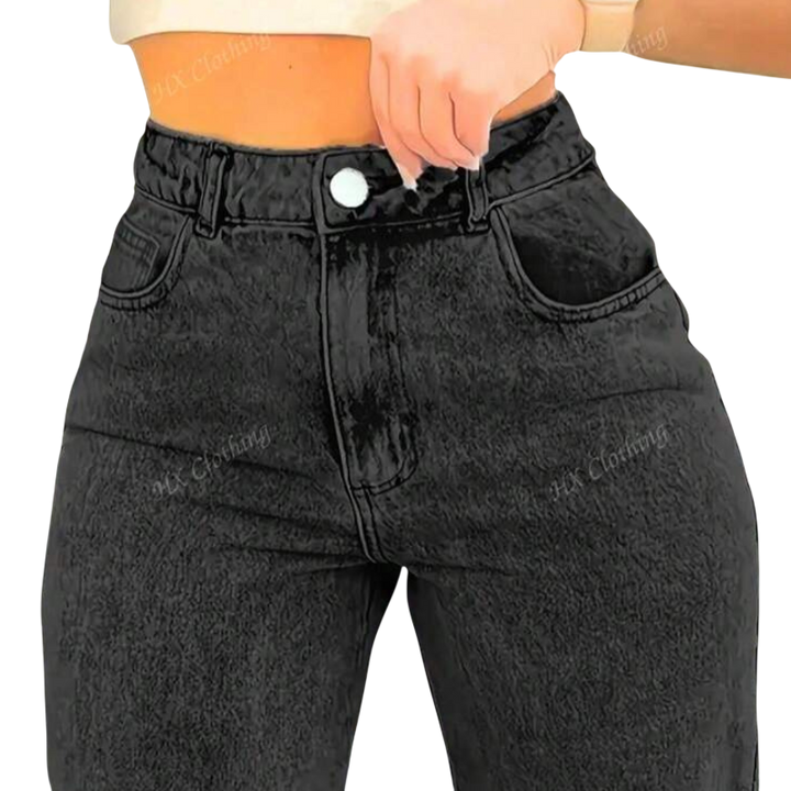 Black Atlas Denim Jeans by Lurolondon.co.uk, featuring classic fit and stylish denim fabric, shown on a model.