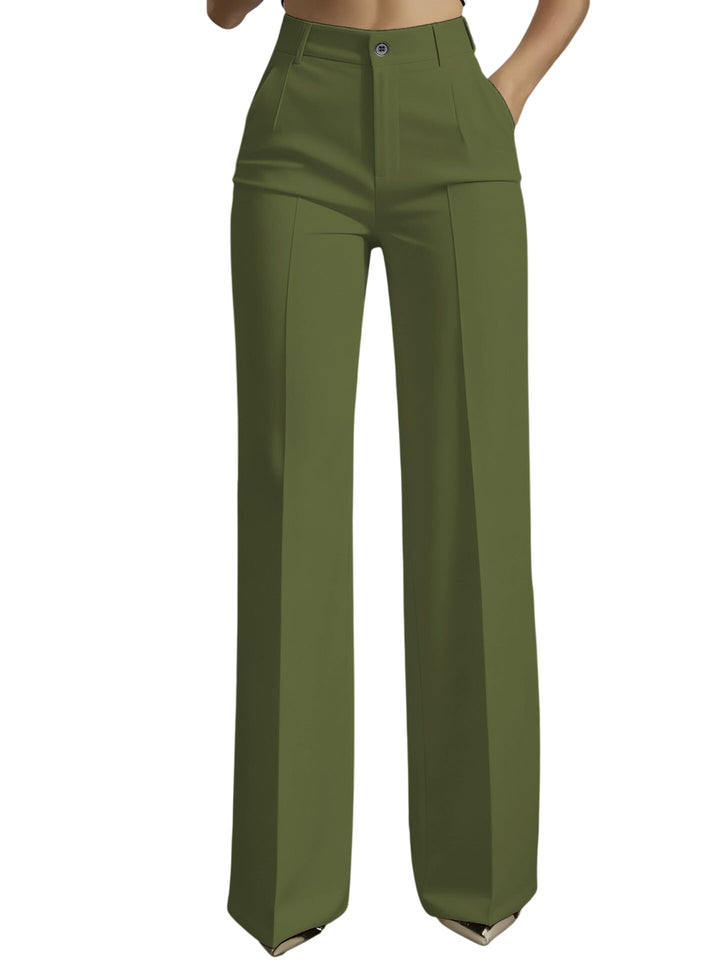 Military green high-waisted women&