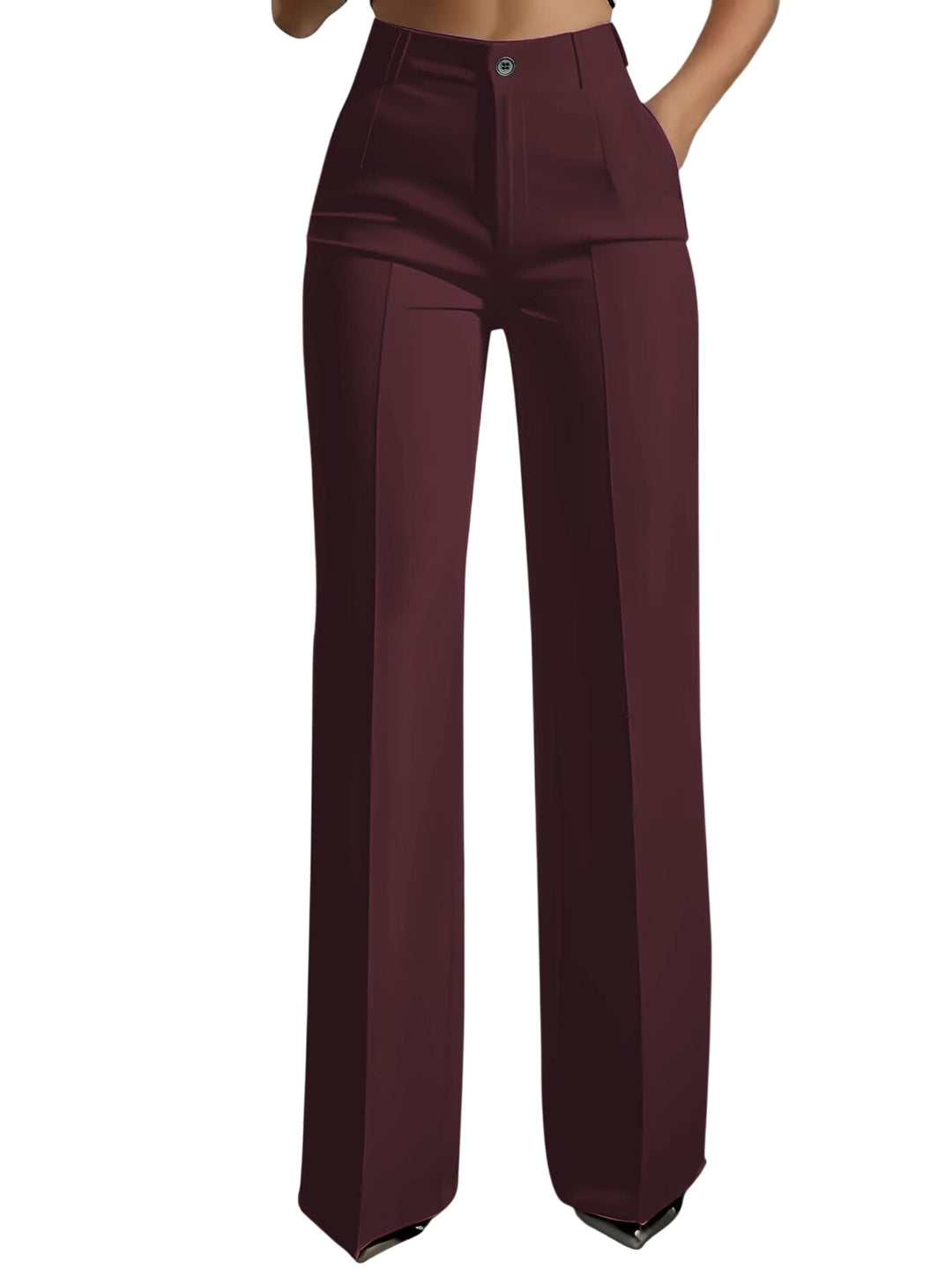 Wine red high-waisted women&