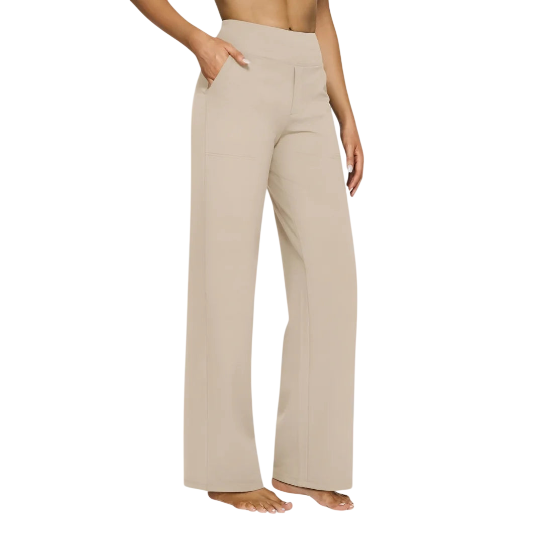 Veda Bremen Kara stretch-hose in khaki, showcasing a comfortable, fitted pair of women&