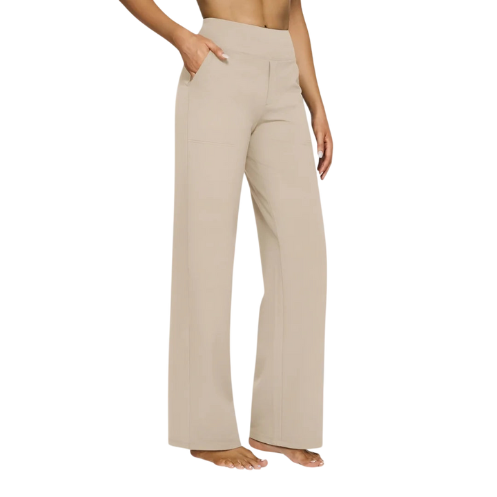 Veda Bremen Kara stretch-hose in khaki, showcasing a comfortable, fitted pair of women&