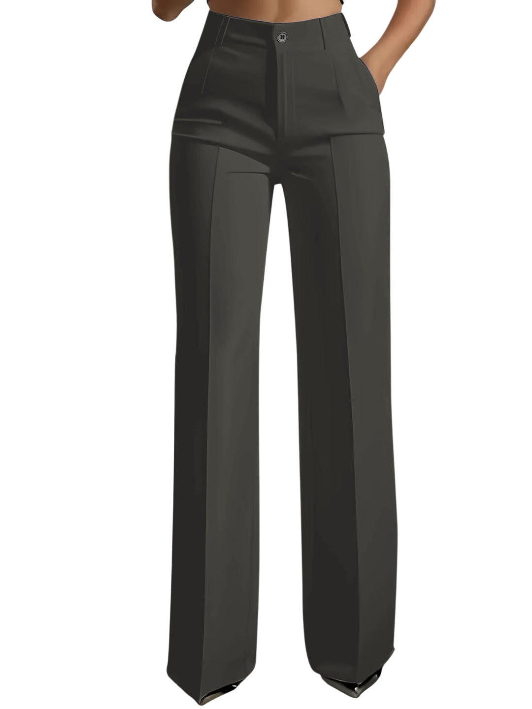Dark grey high-waisted women&