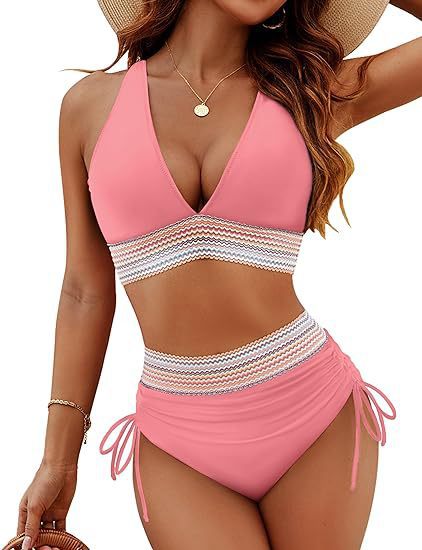 Pink Veda Bremen Elara bikini set with triangle top and matching bottoms, perfect for beach or poolside fun.