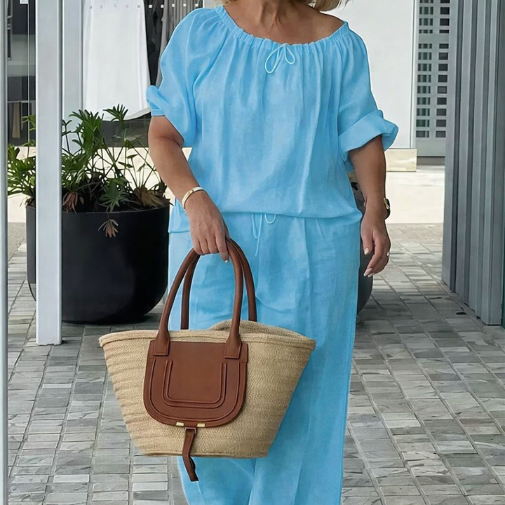 Veda Bremen Lena Komfort-Set, elegant clothing and accessories for effortless stylish look, displayed in the product image.